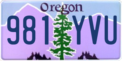 OR license plate 981YVU