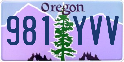 OR license plate 981YVV