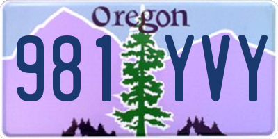 OR license plate 981YVY