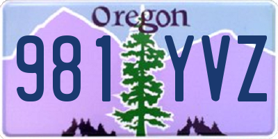 OR license plate 981YVZ