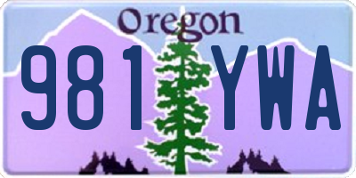 OR license plate 981YWA