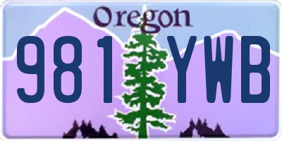 OR license plate 981YWB