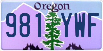 OR license plate 981YWF