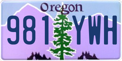 OR license plate 981YWH