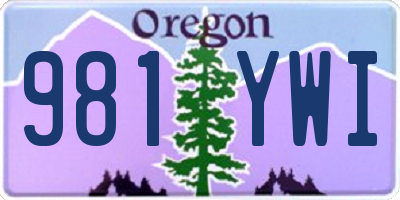 OR license plate 981YWI