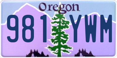 OR license plate 981YWM