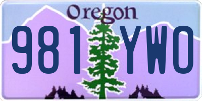 OR license plate 981YWO