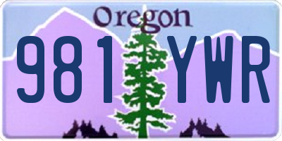 OR license plate 981YWR