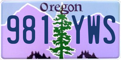 OR license plate 981YWS
