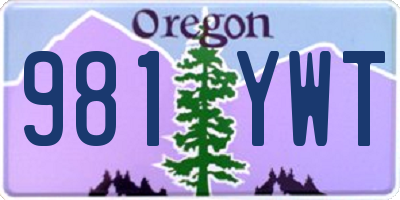 OR license plate 981YWT