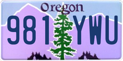 OR license plate 981YWU