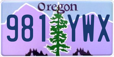 OR license plate 981YWX