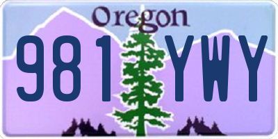 OR license plate 981YWY