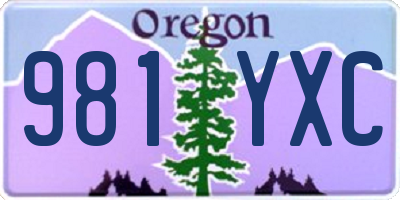 OR license plate 981YXC