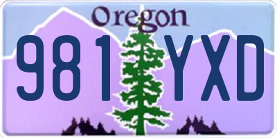 OR license plate 981YXD