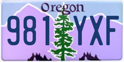 OR license plate 981YXF
