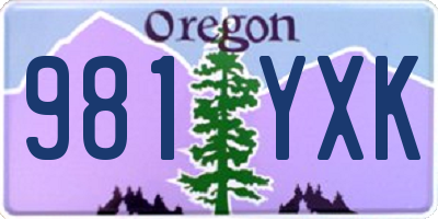 OR license plate 981YXK