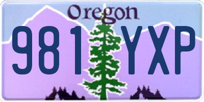 OR license plate 981YXP