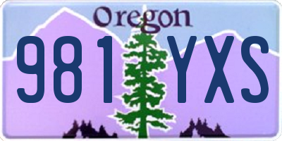 OR license plate 981YXS