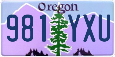 OR license plate 981YXU