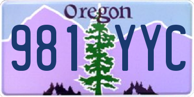 OR license plate 981YYC