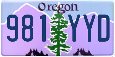 OR license plate 981YYD