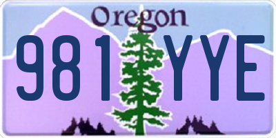 OR license plate 981YYE