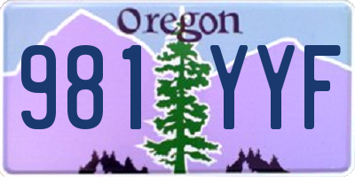 OR license plate 981YYF