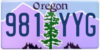 OR license plate 981YYG