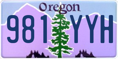OR license plate 981YYH