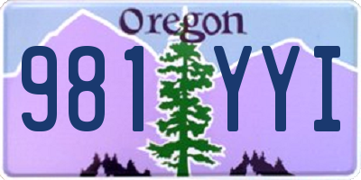OR license plate 981YYI
