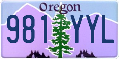 OR license plate 981YYL