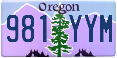 OR license plate 981YYM