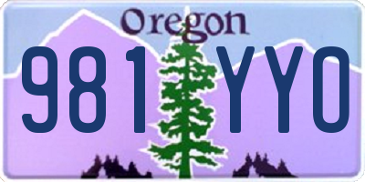 OR license plate 981YYO