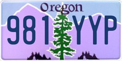 OR license plate 981YYP