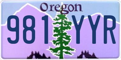 OR license plate 981YYR