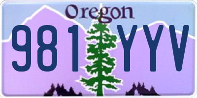 OR license plate 981YYV