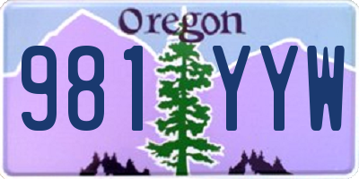 OR license plate 981YYW