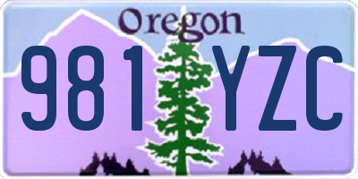 OR license plate 981YZC