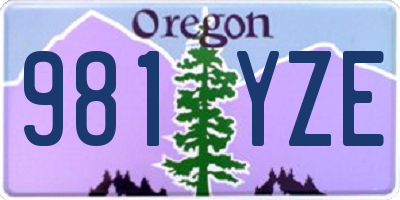 OR license plate 981YZE