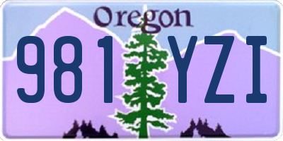 OR license plate 981YZI