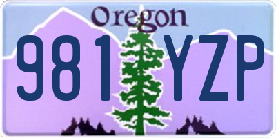 OR license plate 981YZP