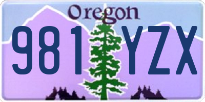 OR license plate 981YZX