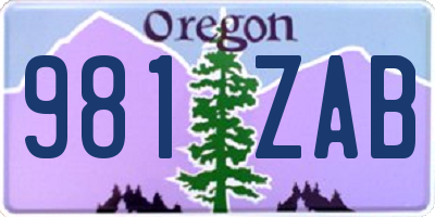 OR license plate 981ZAB