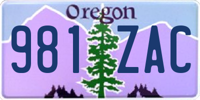 OR license plate 981ZAC