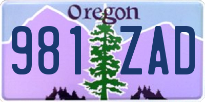 OR license plate 981ZAD