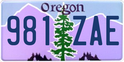 OR license plate 981ZAE