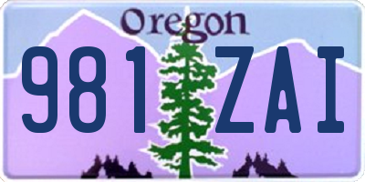 OR license plate 981ZAI