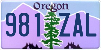 OR license plate 981ZAL