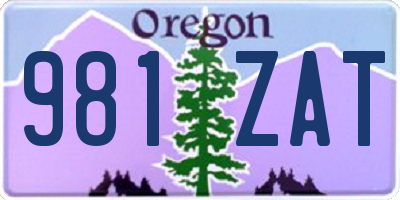 OR license plate 981ZAT